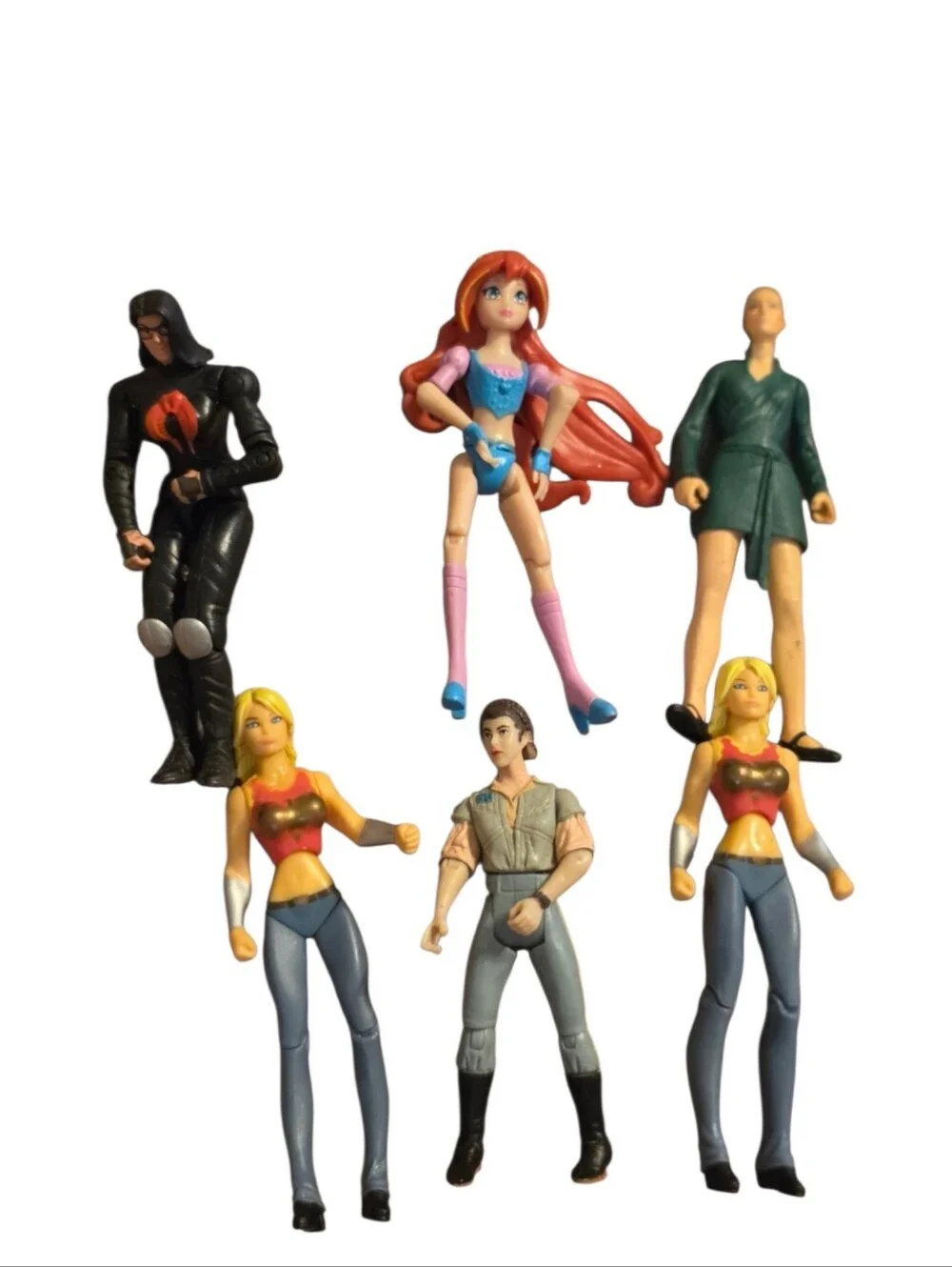 Mixed Lot of 6 Action Figures Disney Ariel Superhero Cartoon Character Toys